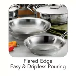 Tramontina Gourmet Prima 10-Piece Stainless Steel Cookware Set, Tri-Ply Induction Ready thumbnail 3