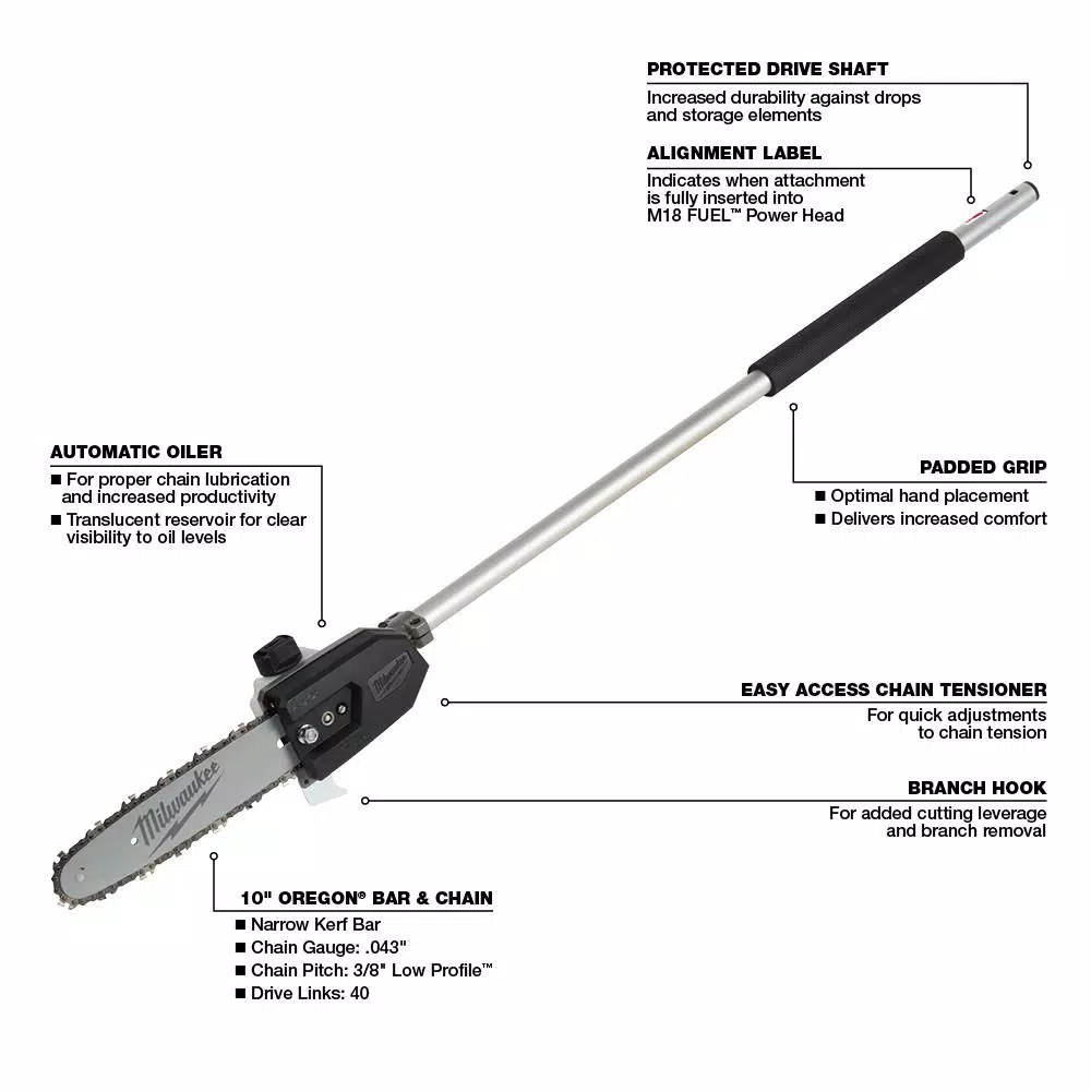 Milwaukee M18 FUEL 18V Cordless Brushless String Trimmer Combo Kit with QUIK-LOK Pole Saw, Hedge Trimmer & Edger