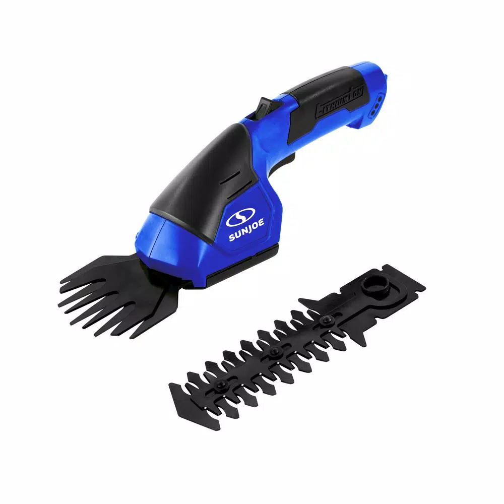 Sun Joe HJ604C 7.2V Cordless 2-in-1 Grass Shear and Hedge Trimmer, Blue