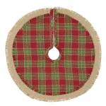 VHC Brands Robert Barn Red & Forest Green Rustic Plaid Christmas Tree Skirt, 21 in. thumbnail 1