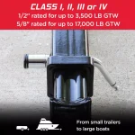 TowSmart Boomerang Locking Hitch Pin - Reversible 1/2 in. and 5/8 in. Dual Diameter Design thumbnail 2