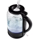 Ovente 1.5L Glass Electric Kettle with ProntoFill Technology, 1500W, Black thumbnail 1