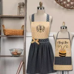 Kay Dee Queen Bee Yellow Cotton Hostess and Child Apron Set thumbnail 3