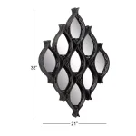 LITTON LANE Eclectic Large Black Diamond Mesh Metal Wall Sconce with Mirror Inlays thumbnail 4