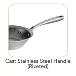 Tramontina Gourmet Prima 8 in. Stainless Steel Frying Pan, Tri-Ply Induction Ready thumbnail 2