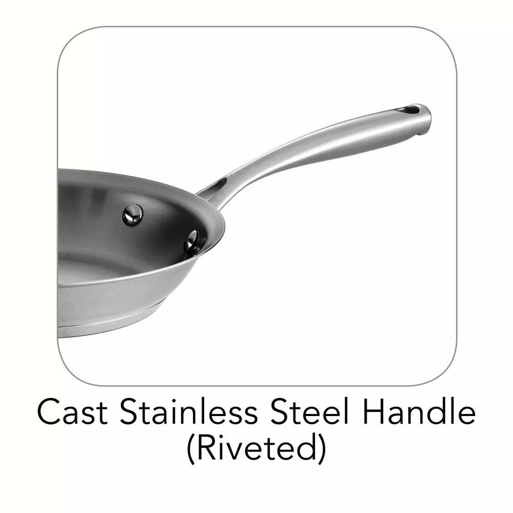 Tramontina Gourmet Prima 8 in. Stainless Steel Frying Pan, Tri-Ply Induction Ready