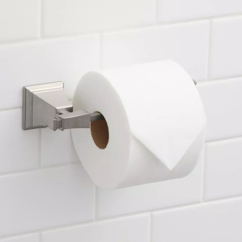 Glacier Bay Exhibit Single Post Toilet Paper Holder, Brushed Nickel