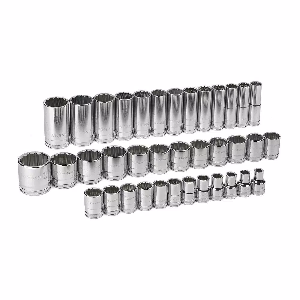 GEARWRENCH 37-Piece 1/2 in. Drive 12-Point Metric Socket Set, Standard and Deep