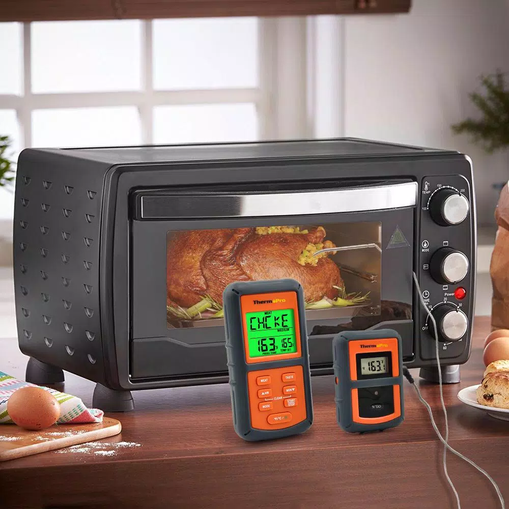 ThermoPro TP-07 Digital Wireless Cooking Thermometer with 300ft Range and Smart Backlit Display