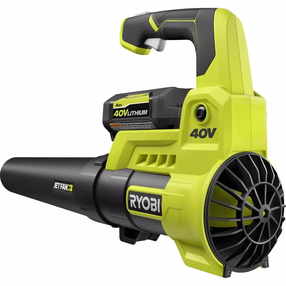 RYOBI 40V MAX Cordless Jet Fan Blower and 24 in. Hedge Trimmer Combo Kit with 4 Ah Battery and Charger