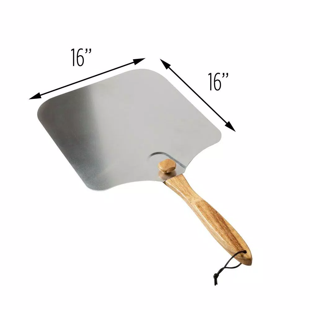 Honey-Can-Do 14 in. x 16 in. Aluminum Foldable Pizza Peel with Wood Handle