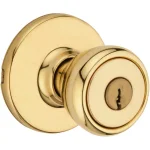 Kwikset Tylo Polished Brass Keyed Entry Door Knob thumbnail 1