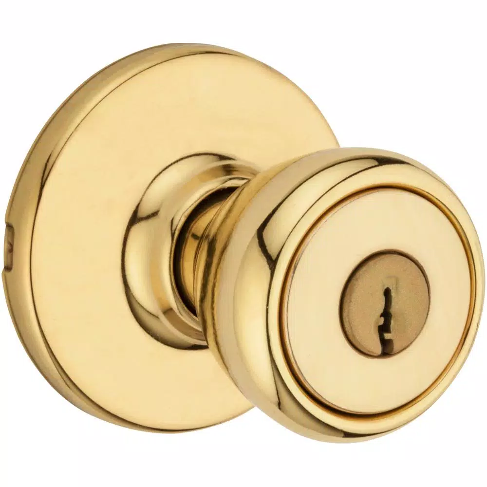 Kwikset Tylo Polished Brass Keyed Entry Door Knob