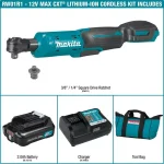 Makita 12V MAX CXT Cordless 3/8 in. and 1/4 in. Sq. Drive Ratchet Kit with 2.0 Ah Battery and Charger thumbnail 2