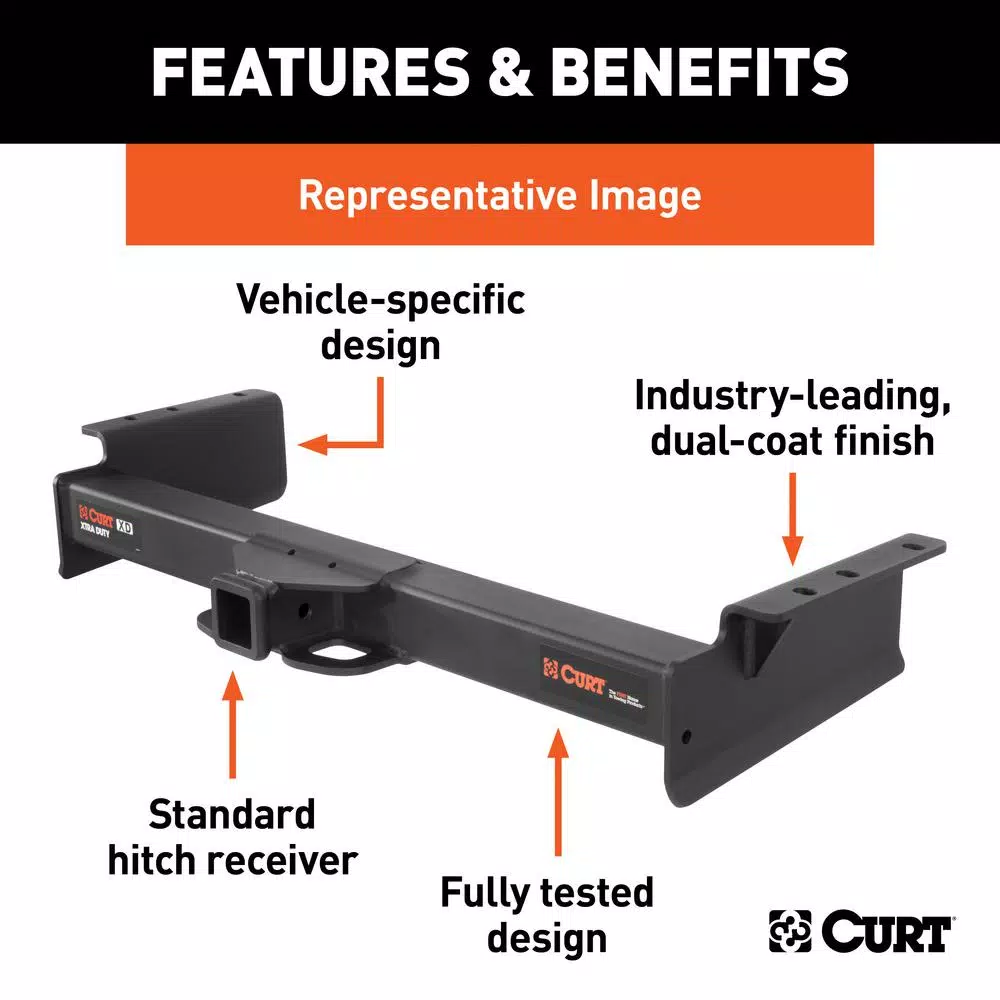 CURT Xtra Duty Class 5 Trailer Hitch for Chevrolet Silverado & Sierra 2500/3500 HD Long-Bed, 2" Receiver