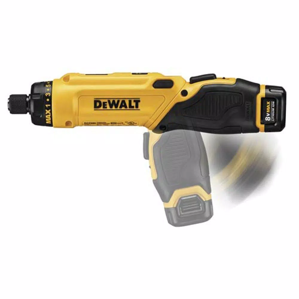 DEWALT 8V MAX Cordless Gyroscopic Screwdriver Kit with 2 1.0 Ah Batteries, Charger & Bag