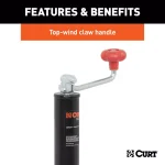 CURT A-Frame Trailer Jack with Top Handle, 5,000 lbs. Capacity, 15 in. Travel thumbnail 3