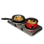MegaChef 2-Burner Infrared Electric Hot Plate Cooktop, 1700W, Sleek Steel thumbnail 7