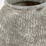 Zentique Cement Wavy Grey Large Decorative Vase with Zig Zag Grooves thumbnail 4