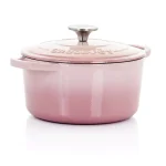 Crock-Pot Artisan 3 Qt. Round Enameled Cast Iron Dutch Oven with Lid, Blush Pink thumbnail 1