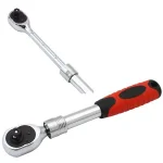 Stark 3/8 in. Flex-Head Extendable Ratchet with Soft Grip Handle, 72-Tooth Chrome Vanadium Steel thumbnail 3