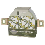 AMERCOOK Olive Stone 3 qt. Round Nonstick Casserole Dish with Glass Lid, Avocado Green thumbnail 3