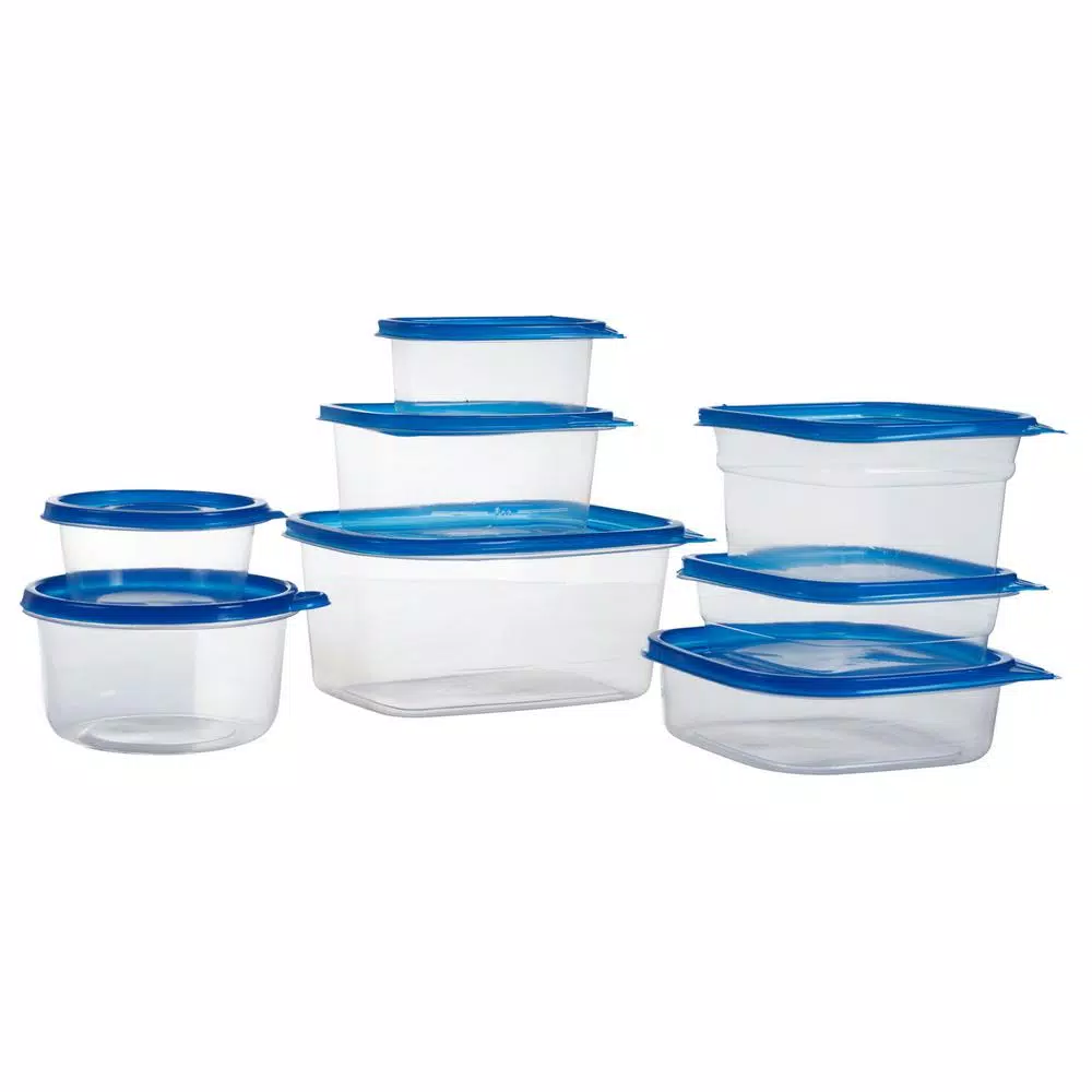 Chef Buddy 54-Piece Food Storage Container Set with Airtight Blue Lids