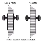 Grandeur Circulaire Rosette Double Dummy Baguette Crystal Door Knob, Timeless Bronze thumbnail 2