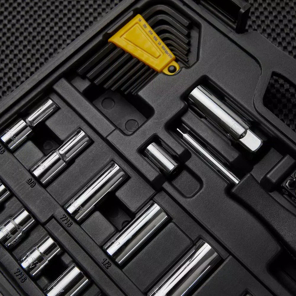Stanley 123-Piece Socket Set with Ratchets, 3/8 in. and 1/4 in. Drive, Metric and SAE