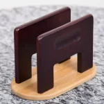 Creative Home Natural Bamboo Espresso Napkin Holder - Upright Tabletop Tissue Dispenser thumbnail 6