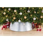 Home Accents Holiday 27 in. Galvanized Steel Christmas Tree Collar, Silver Metal Tree Stand Cover thumbnail 2