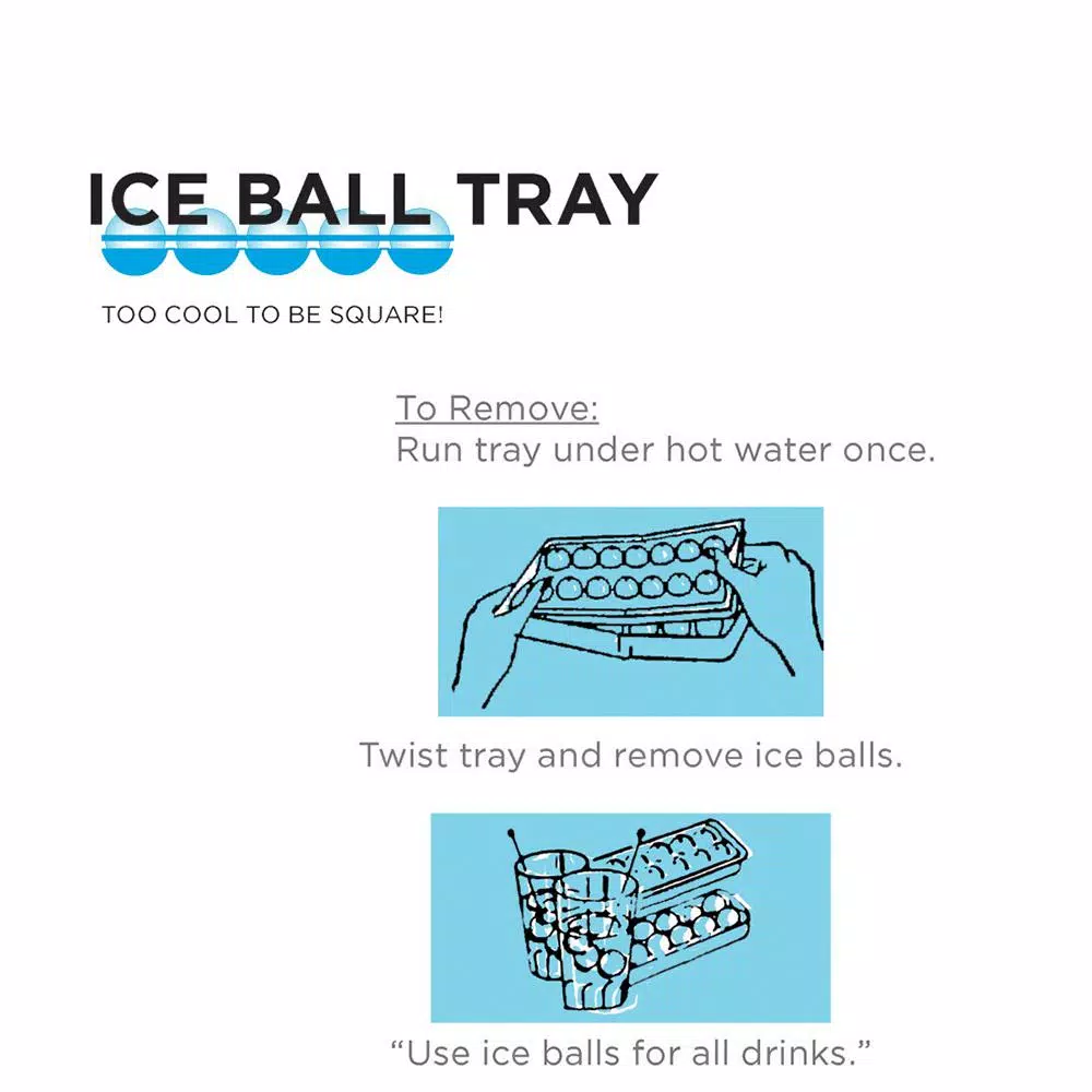 Hutzler 1 in. Natural Ice Ball Mold Ice Tray (3-Pack) - 72 Ice Spheres Total