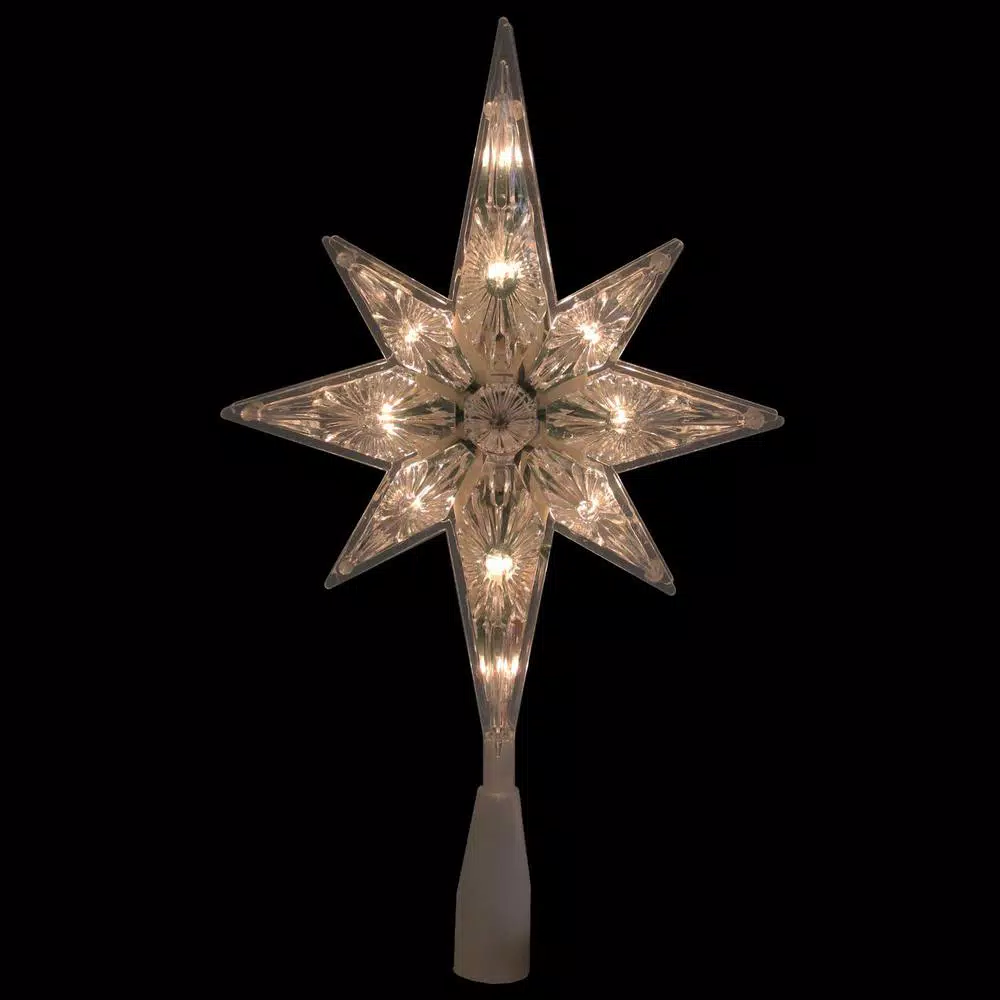 Northlight 10.75 in. Faceted Star of Bethlehem Christmas Tree Topper - Prelit Clear Lights