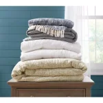 LR Resources Blue Chambray Woven Cotton Throw Blanket with Fringed Edges, 50 x 60 in thumbnail 5