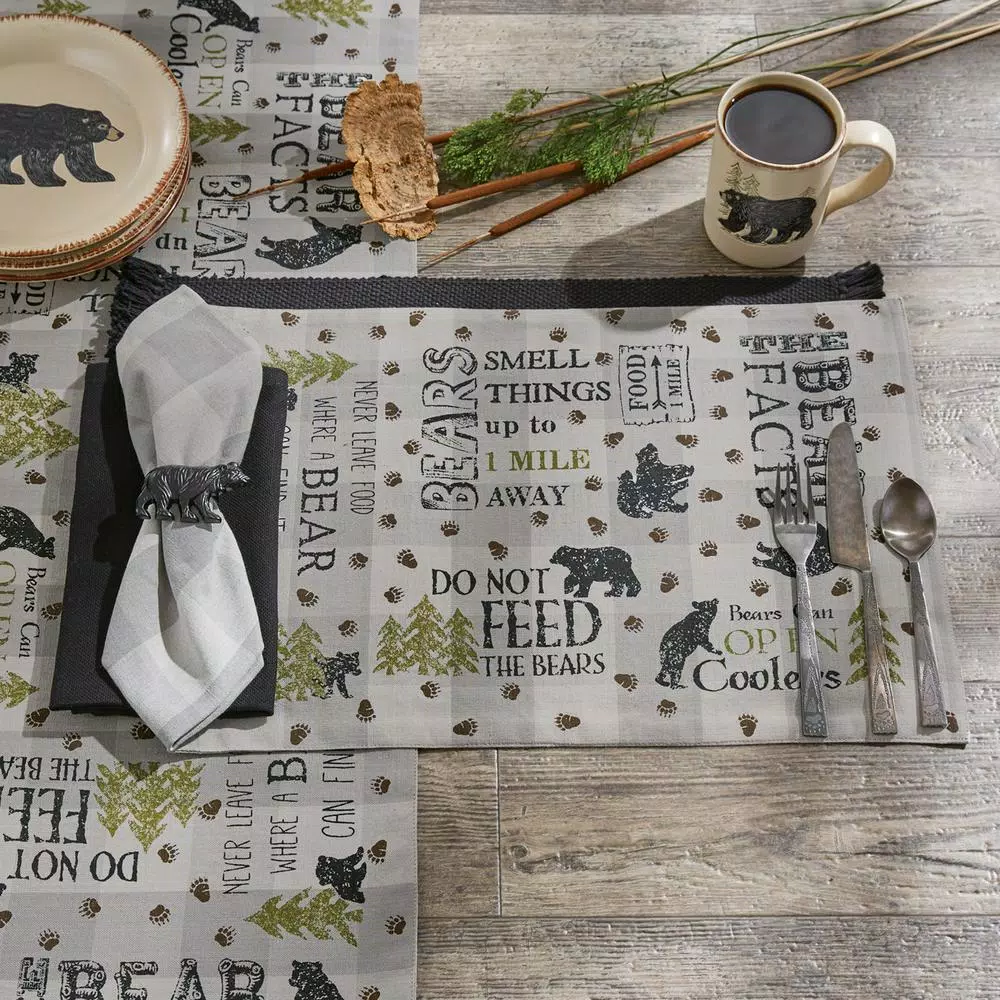 Park Designs Bear Tracks 5-Piece Stainless Steel Flatware Set, Service for 1, Burnished Steel