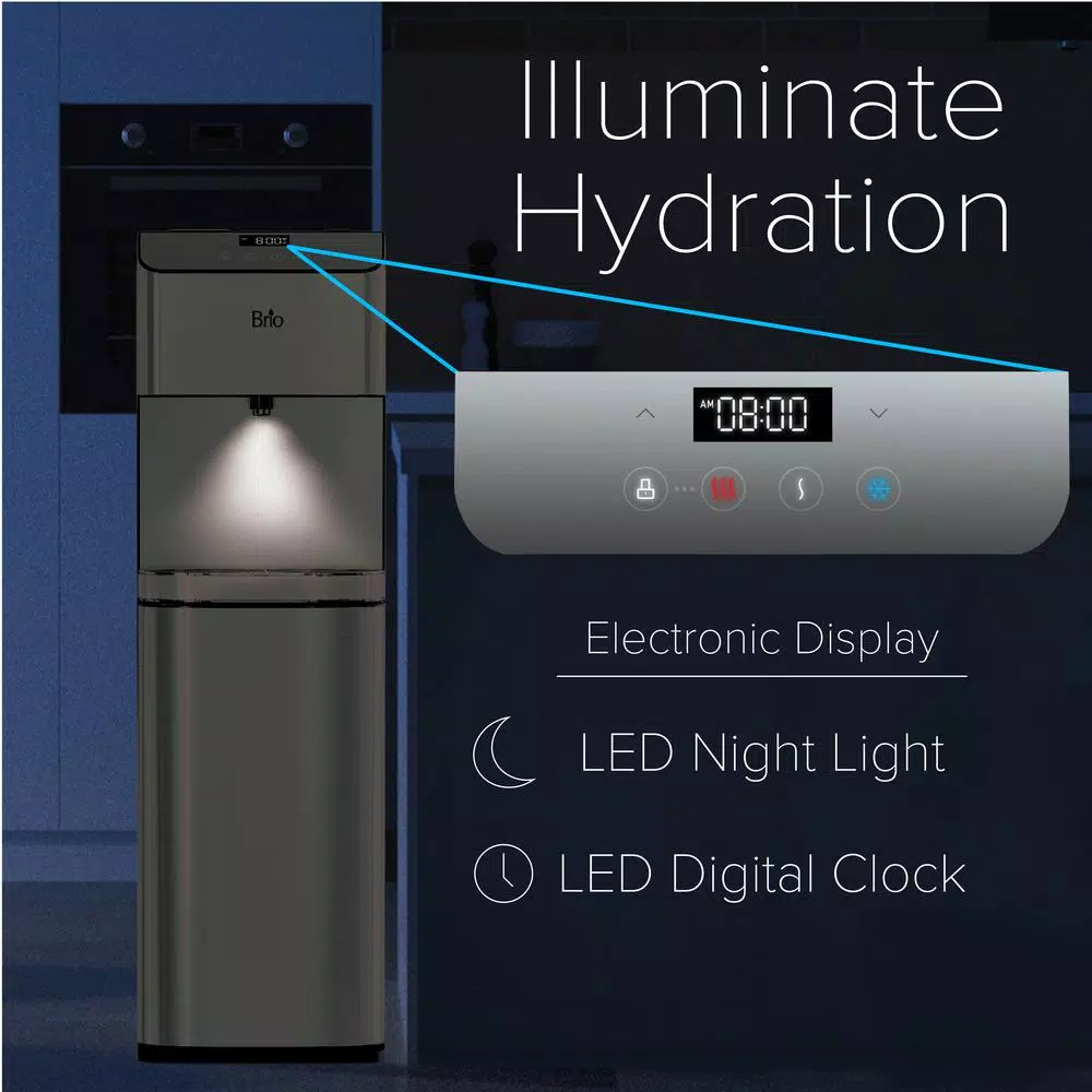 Brio Moderna Self-Cleaning Bottom Loading Water Cooler - Stainless Steel