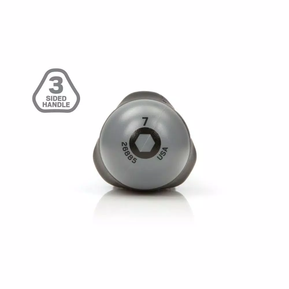 TEKTON 7 mm Nut Driver with Patented Three-Sided Handle