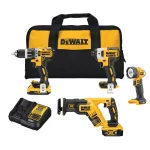 DEWALT 20V MAX Cordless Brushless 4-Tool Combo Kit with 4.0Ah & 2.0Ah Batteries and Charger thumbnail 1
