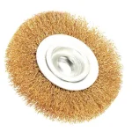 Robtec 5 in. Brass Coated Steel Wire Wheel Brush, 1/2 in. Arbor thumbnail 1