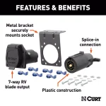 CURT 7-Way RV Blade Connector Plug & Socket Kit with Hardware thumbnail 6