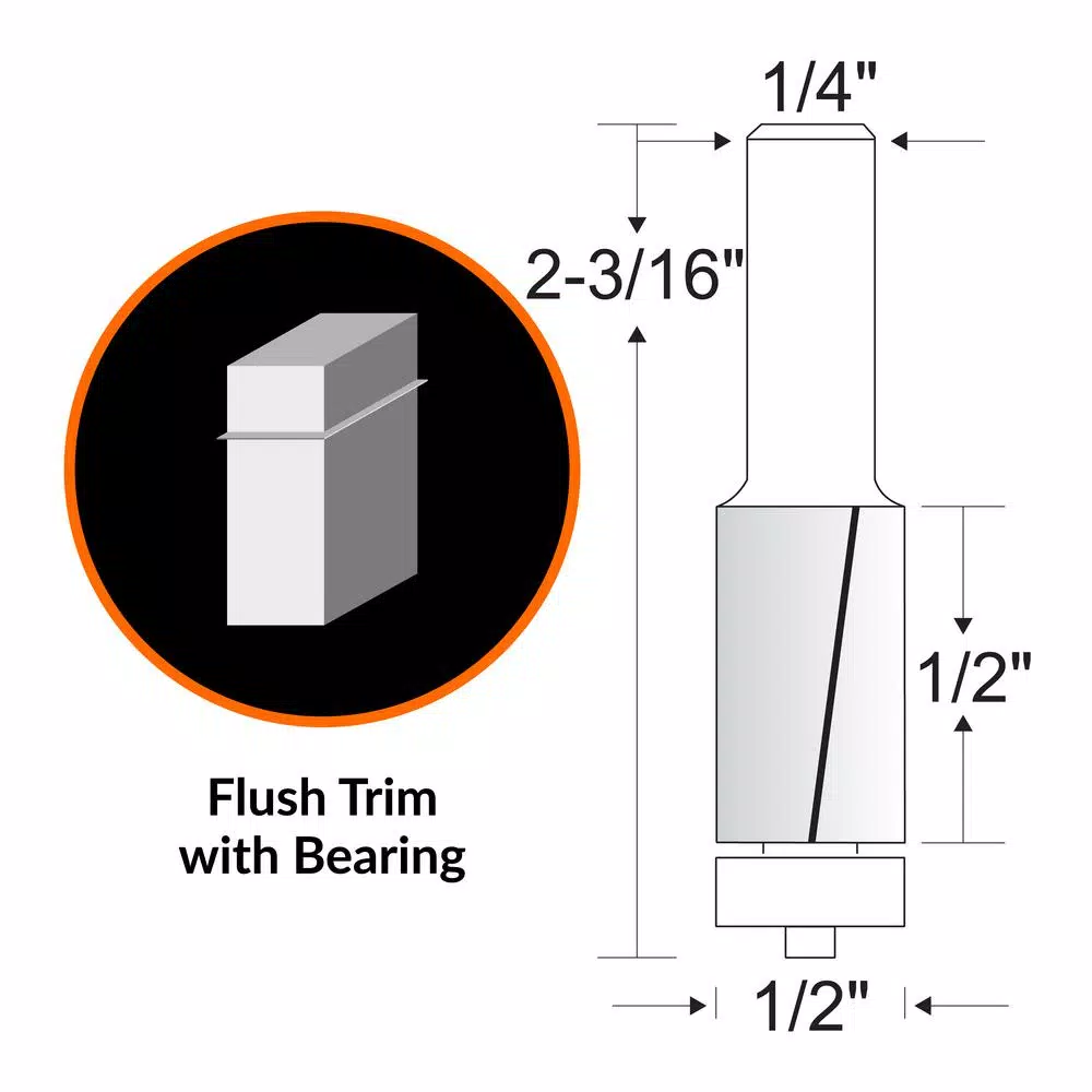 WEN 3-Piece Carbide Tipped Router Bit Set with Heat-Treated HSS Design
