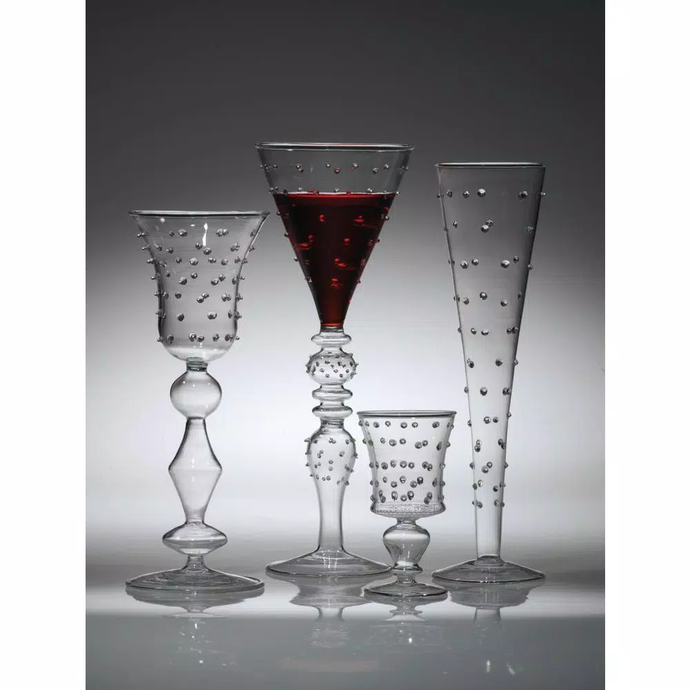 Abigails La Boheme Small Dot Pattern Champagne Flutes, Set of 4