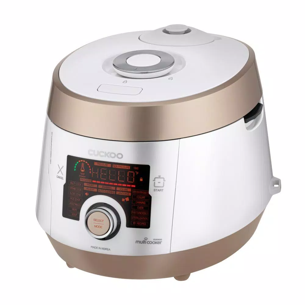 Cuckoo 5 Qt. Electric Multi Pressure Cooker with Dial, White/Gold