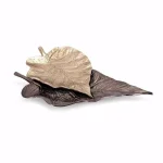 IMAX Mabon Bronze Decorative Leaf Trays, Set of 2, Cast Aluminum Gold and Bronze Finishes thumbnail 2
