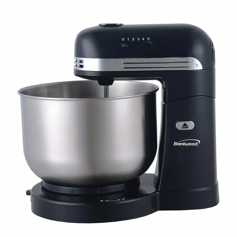 Brentwood Appliances Brentwood 5-Speed Stand Mixer with 3-Qt Stainless Steel Mixing Bowl, Black