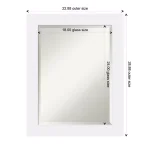 Amanti Art Corvino 23 in. W x 29 in. H Rectangular Beveled Edge Bathroom Vanity Mirror, Satin White Wood Frame thumbnail 5