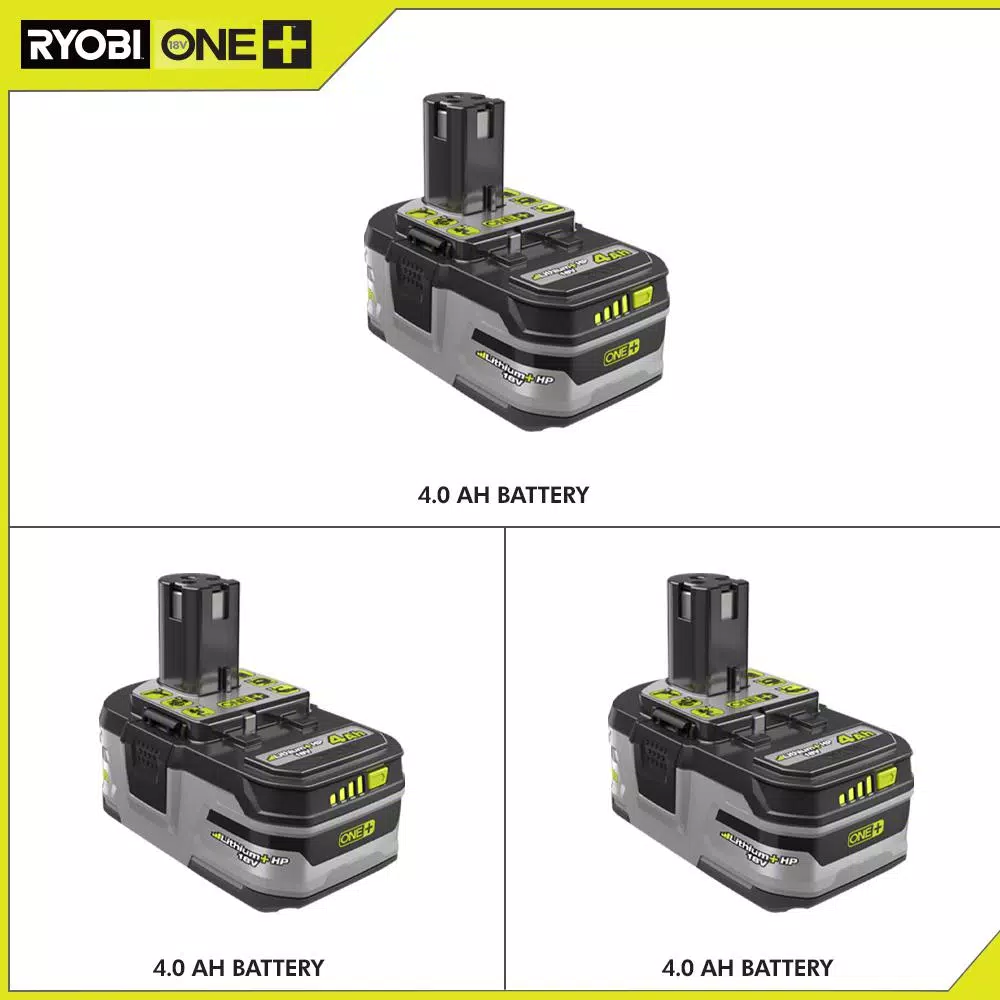 Ryobi 18V ONE+ LITHIUM+ HP 4.0 Ah High Capacity Battery 3-Pack