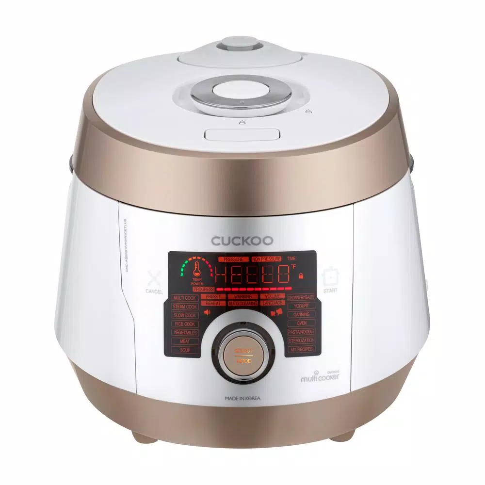 Cuckoo 5 Qt. Electric Multi Pressure Cooker with Dial, White/Gold