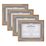 DesignOvation Gallery 8.5 x 11 in. Rustic Brown Wood Document Picture Frame Set, 4-Pack thumbnail 1