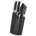 BergHOFF Essential 8-Piece Stainless Steel Knife Block Set with Black Contoured Handles thumbnail 1